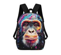 sinyumoney Mochilas Infantiles Impresas En 3D Colorful Chimpanzee Portrait-8 Mochilas Escolares Para Niños Y Niñas Mochilas De Viaje Bolsas Para Libros Para La Escuela O Viajes 17inch