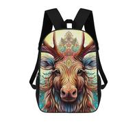 sinyumoney Mochilas Infantiles Impresas En 3D Colorful Deer Portrait-13 Mochilas Para Libros Para Niños Y Niñas Mochila Escolar Infantil Con Bolsillos Grandes Para Niños 17inch