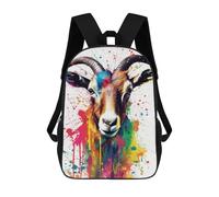 sinyumoney Mochilas Infantiles Impresas En 3D Colorful Goat Art Print Mochilas Mochilas De Moda Casual Mochila De Día Bonitas Bolsas De Viaje Mochila Casual Para Exteriores Para Niño Y Niña
