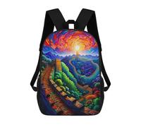 sinyumoney Mochilas Infantiles Impresas En 3D Colorful Great Wall Sunset Mochilas Escolares Para Niños Y Niñas Mochilas De Viaje Bolsas Para Libros Para La Escuela O Viajes 17inch