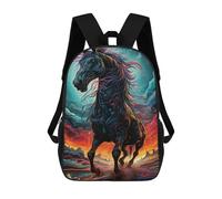 sinyumoney Mochilas Infantiles Impresas En 3D Colorful Horse in Flames Mochilas Escolares Para Niños Y Niñas Mochilas De Viaje Bolsas Para Libros Para La Escuela O Viajes 17inch
