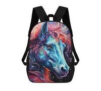 sinyumoney Mochilas Infantiles Impresas En 3D Colorful Horse Portrait -3 Mochilas Para Libros Para Niños Y Niñas Mochila Escolar Infantil Con Bolsillos Grandes Para Niños 17inch