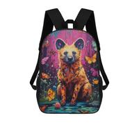 sinyumoney Mochilas Infantiles Impresas En 3D Colorful Hyena with Butterflies Mochilas Para Libros Para Niños Y Niñas Mochila Escolar Infantil Con Bolsillos Grandes Para Niños 17inch