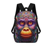 sinyumoney Mochilas Infantiles Impresas En 3D Colorful Monkey Portrait-13 Mochilas Para Libros Para Niños Y Niñas Mochila Escolar Infantil Con Bolsillos Grandes Para Niños 17inch