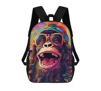sinyumoney Mochilas Infantiles Impresas En 3D Colorful Monkey Portrait-14 Mochilas Para Libros Para Niños Y Niñas Mochila Escolar Infantil Con Bolsillos Grandes Para Niños 17inch
