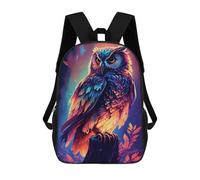 sinyumoney Mochilas Infantiles Impresas En 3D Colorful Owl Artwork Mochila Escolar Infantil Linda Mochila Informal Para Exteriores Para Niños Estudiantes De Secundaria 17inch