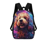 sinyumoney Mochilas Infantiles Impresas En 3D Colorful Poodle Portrait Mochilas Mochilas De Moda Casual Mochila De Día Bonitas Bolsas De Viaje Mochila Casual Para Exteriores Para Niño Y Niña