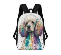 sinyumoney Mochilas Infantiles Impresas En 3D Colorful Poodle Watercolor Art Print Mochila Escolar Infantil Linda Mochila Informal Para Exteriores Para Niños Estudiantes De Secundaria 17inch