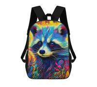 sinyumoney Mochilas Infantiles Impresas En 3D Colorful Raccoon Artwork-8 Mochilas Para Libros Para Niños Y Niñas Mochila Escolar Infantil Con Bolsillos Grandes Para Niños 17inch