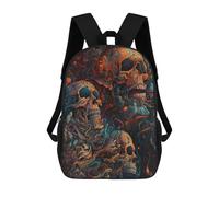 sinyumoney Mochilas Infantiles Impresas En 3D Colorful Skulls Artistic Fusion Mochilas Escolares Para Niños Y Niñas Mochilas De Viaje Bolsas Para Libros Para La Escuela O Viajes 17inch