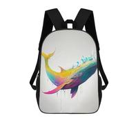 sinyumoney Mochilas Infantiles Impresas En 3D Colorful Whale Mochila Escolar Infantil Linda Mochila Informal Para Exteriores Para Niños Estudiantes De Secundaria 17inch
