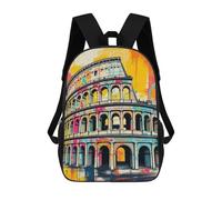 sinyumoney Mochilas Infantiles Impresas En 3D Colosseum Graffiti Art Mochilas Para Libros Para Niños Y Niñas Mochila Escolar Infantil Con Bolsillos Grandes Para Niños 17inch
