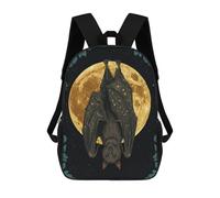 sinyumoney Mochilas Infantiles Impresas En 3D Constellation Bat with Moon And Flowers Mochilas Escolares Para Niños Y Niñas Mochilas De Viaje Bolsas Para Libros Para La Escuela O Viajes 17inch