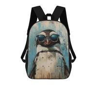 sinyumoney Mochilas Infantiles Impresas En 3D Cool Penguin Sunglasses Mochilas Para Libros Para Niños Y Niñas Mochila Escolar Infantil Con Bolsillos Grandes Para Niños 17inch