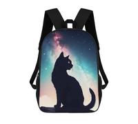 sinyumoney Mochilas Infantiles Impresas En 3D Cosmic Cat Mochilas Para Libros Para Niños Y Niñas Mochila Escolar Infantil Con Bolsillos Grandes Para Niños 17inch