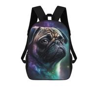 sinyumoney Mochilas Infantiles Impresas En 3D Cosmic Pug Portrait Print-3 Mochilas Mochilas De Moda Casual Mochila De Día Bonitas Bolsas De Viaje Mochila Casual Para Exteriores Para Niño Y Niña