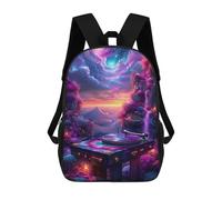 sinyumoney Mochilas Infantiles Impresas En 3D Cosmic Turntable Vinyl Record Player Mochilas Escolares Para Niños Y Niñas Mochilas De Viaje Bolsas Para Libros Para La Escuela O Viajes 17inch