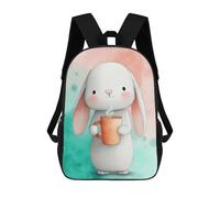 sinyumoney Mochilas Infantiles Impresas En 3D Cute Bunny with Coffee Mochilas Escolares Para Niños Y Niñas Mochilas De Viaje Bolsas Para Libros Para La Escuela O Viajes 17inch