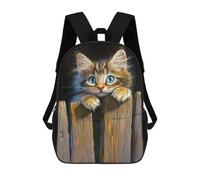 sinyumoney Mochilas Infantiles Impresas En 3D Cute Kitten on Fence Mochilas Mochilas De Moda Casual Mochila De Día Bonitas Bolsas De Viaje Mochila Casual Para Exteriores Para Niño Y Niña