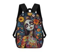 sinyumoney Mochilas Infantiles Impresas En 3D Day of The Dead Art Print-3 Mochilas Mochilas De Moda Casual Mochila De Día Bonitas Bolsas De Viaje Mochila Casual Para Exteriores Para Niño Y Niña