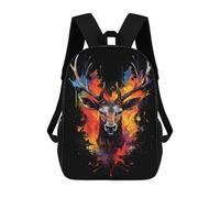 sinyumoney Mochilas Infantiles Impresas En 3D Deer Colorful Dark BG Mochilas Escolares Para Niños Y Niñas Mochilas De Viaje Bolsas Para Libros Para La Escuela O Viajes 17inch