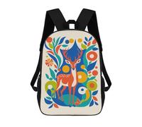 sinyumoney Mochilas Infantiles Impresas En 3D Deer in Floral Pattern Mochilas Mochilas De Moda Casual Mochila De Día Bonitas Bolsas De Viaje Mochila Casual Para Exteriores Para Niño Y Niña