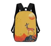 sinyumoney Mochilas Infantiles Impresas En 3D Deer Under A Large Moon Mochila Escolar Infantil Linda Mochila Informal Para Exteriores Para Niños Estudiantes De Secundaria 17inch