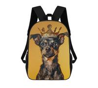 sinyumoney Mochilas Infantiles Impresas En 3D Dog Pet King Mochila Escolar Infantil Linda Mochila Informal Para Exteriores Para Niños Estudiantes De Secundaria 17inch