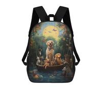 sinyumoney Mochilas Infantiles Impresas En 3D Dogs in A Tropical Paradise Mochilas Para Libros Para Niños Y Niñas Mochila Escolar Infantil Con Bolsillos Grandes Para Niños 17inch
