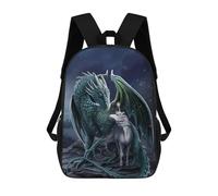 sinyumoney Mochilas Infantiles Impresas En 3D Dragon And Unicorn in Snowstorm Mochilas Para Libros Para Niños Y Niñas Mochila Escolar Infantil Con Bolsillos Grandes Para Niños 17inch
