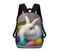 sinyumoney Mochilas Infantiles Impresas En 3D Easter Bunny Bowl Mochila Escolar Infantil Linda Mochila Informal Para Exteriores Para Niños Estudiantes De Secundaria 17inch
