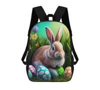 sinyumoney Mochilas Infantiles Impresas En 3D Easter Bunny with Eggs-2 Mochila Escolar Infantil Linda Mochila Informal Para Exteriores Para Niños Estudiantes De Secundaria 17inch