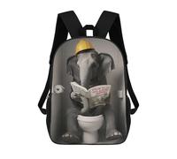 sinyumoney Mochilas Infantiles Impresas En 3D Elephant on A Toilet Mochila Escolar Infantil Linda Mochila Informal Para Exteriores Para Niños Estudiantes De Secundaria 17inch
