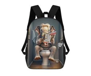 sinyumoney Mochilas Infantiles Impresas En 3D Elephant on The Toilet Mochila Escolar Infantil Linda Mochila Informal Para Exteriores Para Niños Estudiantes De Secundaria 17inch