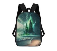 sinyumoney Mochilas Infantiles Impresas En 3D Enchanted Coastal Metropolis Mochila Escolar Infantil Linda Mochila Informal Para Exteriores Para Niños Estudiantes De Secundaria 17inch