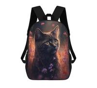 sinyumoney Mochilas Infantiles Impresas En 3D Enchanted Garden Cat Mochila Escolar Infantil Linda Mochila Informal Para Exteriores Para Niños Estudiantes De Secundaria 17inch