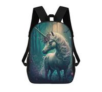 sinyumoney Mochilas Infantiles Impresas En 3D Enchanted Unicorn Forest Mochila Escolar Infantil Linda Mochila Informal Para Exteriores Para Niños Estudiantes De Secundaria 17inch