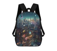sinyumoney Mochilas Infantiles Impresas En 3D Fantasy Cityscape Urban Dreamscape Mochilas Para Libros Para Niños Y Niñas Mochila Escolar Infantil Con Bolsillos Grandes Para Niños 17inch