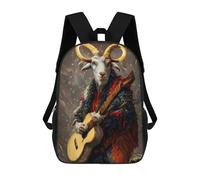 sinyumoney Mochilas Infantiles Impresas En 3D Fantasy Goat with Guitar Mochila Escolar Infantil Linda Mochila Informal Para Exteriores Para Niños Estudiantes De Secundaria 17inch