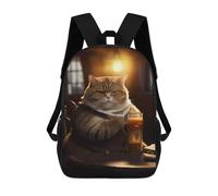 sinyumoney Mochilas Infantiles Impresas En 3D Fat Cat Beer Drinking Bar Mochilas Escolares Para Niños Y Niñas Mochilas De Viaje Bolsas Para Libros Para La Escuela O Viajes 17inch