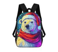 sinyumoney Mochilas Infantiles Impresas En 3D Festive Polar Bear Mochilas Para Libros Para Niños Y Niñas Mochila Escolar Infantil Con Bolsillos Grandes Para Niños 17inch
