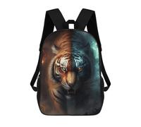 sinyumoney Mochilas Infantiles Impresas En 3D Fire And Ice Tiger Mochila Escolar Infantil Linda Mochila Informal Para Exteriores Para Niños Estudiantes De Secundaria 17inch