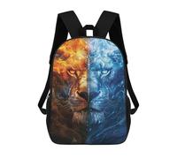 sinyumoney Mochilas Infantiles Impresas En 3D Fire & Ice Lion Art Print -3 Mochilas Mochilas De Moda Casual Mochila De Día Bonitas Bolsas De Viaje Mochila Casual Para Exteriores Para Niño Y Niña