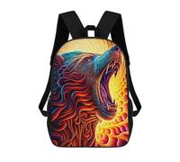 sinyumoney Mochilas Infantiles Impresas En 3D Flaming Bear Artwork Mochilas Para Libros Para Niños Y Niñas Mochila Escolar Infantil Con Bolsillos Grandes Para Niños 17inch