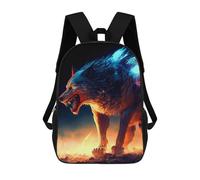 sinyumoney Mochilas Infantiles Impresas En 3D Flaming Wolf Artwork -6 Mochila Escolar Infantil Linda Mochila Informal Para Exteriores Para Niños Estudiantes De Secundaria 17inch