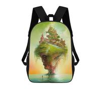 sinyumoney Mochilas Infantiles Impresas En 3D Floating Island Head Mochila Escolar Infantil Linda Mochila Informal Para Exteriores Para Niños Estudiantes De Secundaria 17inch