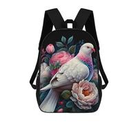 sinyumoney Mochilas Infantiles Impresas En 3D Floral Dove Illustration Mochilas Para Libros Para Niños Y Niñas Mochila Escolar Infantil Con Bolsillos Grandes Para Niños 17inch