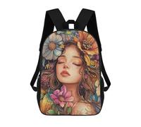 sinyumoney Mochilas Infantiles Impresas En 3D Floral Woman Mochila Escolar Infantil Linda Mochila Informal Para Exteriores Para Niños Estudiantes De Secundaria 17inch