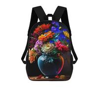 sinyumoney Mochilas Infantiles Impresas En 3D Flower Vase Painting Mochilas Escolares Para Niños Y Niñas Mochilas De Viaje Bolsas Para Libros Para La Escuela O Viajes 17inch