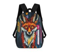 sinyumoney Mochilas Infantiles Impresas En 3D Fox in Neon Japanese Cityscape Mochilas Escolares Para Niños Y Niñas Mochilas De Viaje Bolsas Para Libros Para La Escuela O Viajes 17inch